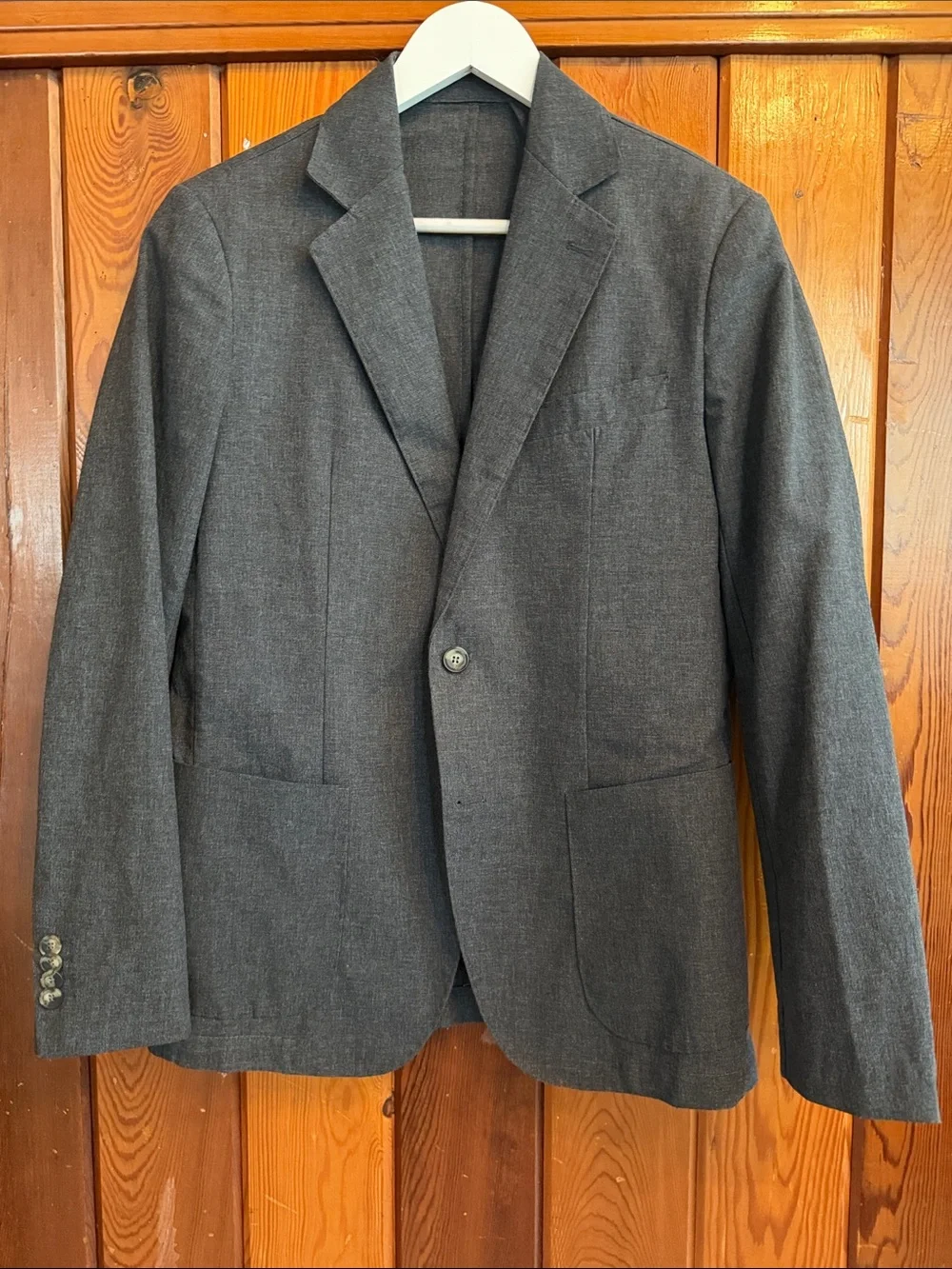 DoppelGanger Italian Tailored Linen Dark Gray Blazer Made in Italy 38R Euro 48